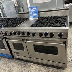 Stainless Steel Viking Professional 48” Range Dual Fuel 