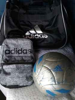 Adidas bundle Soccer Ball, Gym bag, and Lunch bag