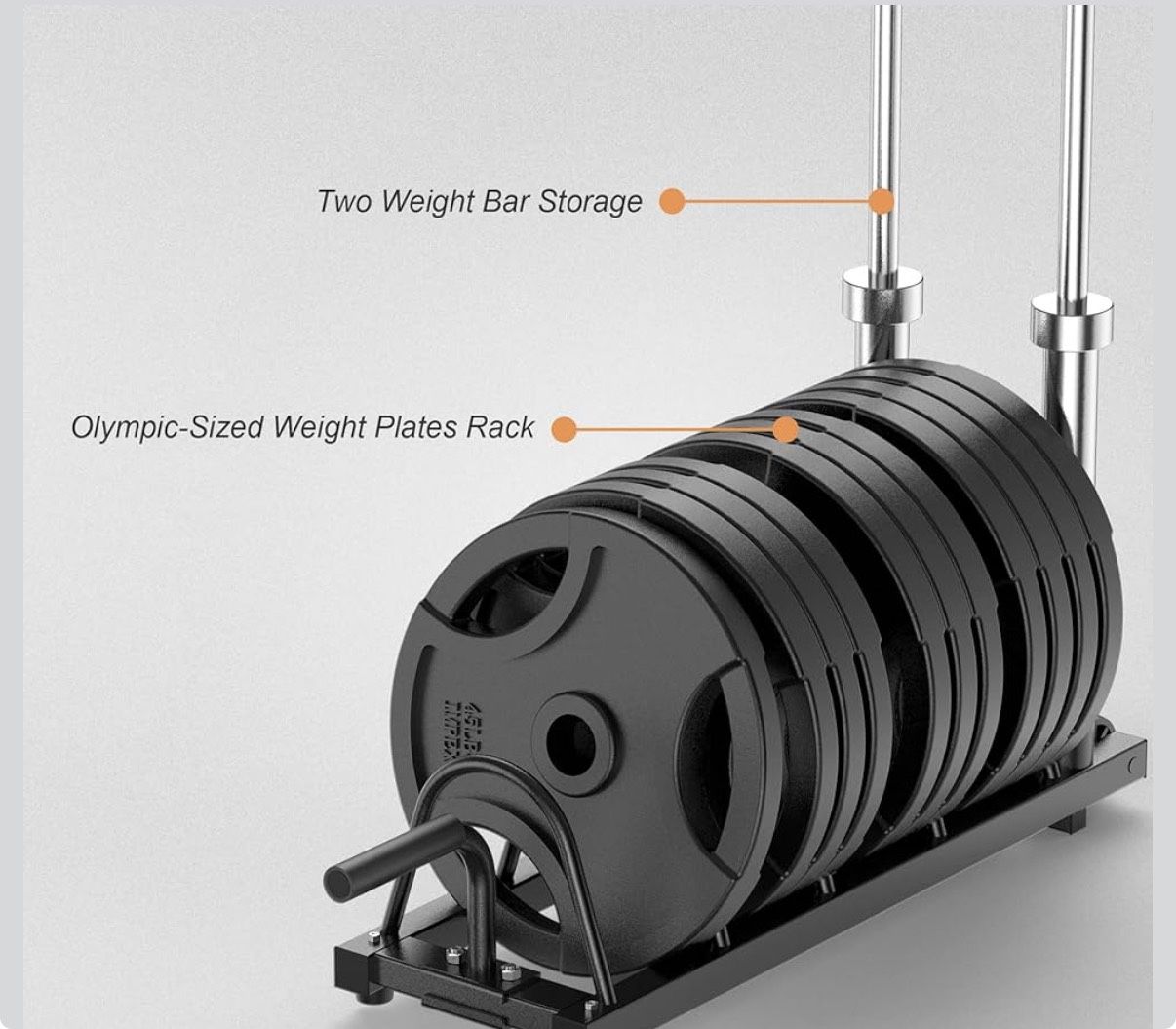 Sunshine weight plate and bar rack