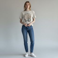 Daydreamer Johnny Cash The One and Only Tour Tee Cream Cotton T-Shirt Size Small