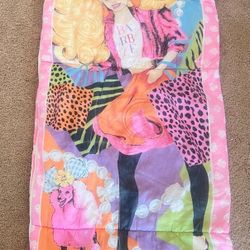 Vintage 1989 Rare Barbie & Poodle Sleeping Bag