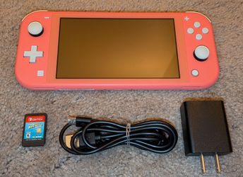 Nintendo Switch Lite Pink With Game & Charger