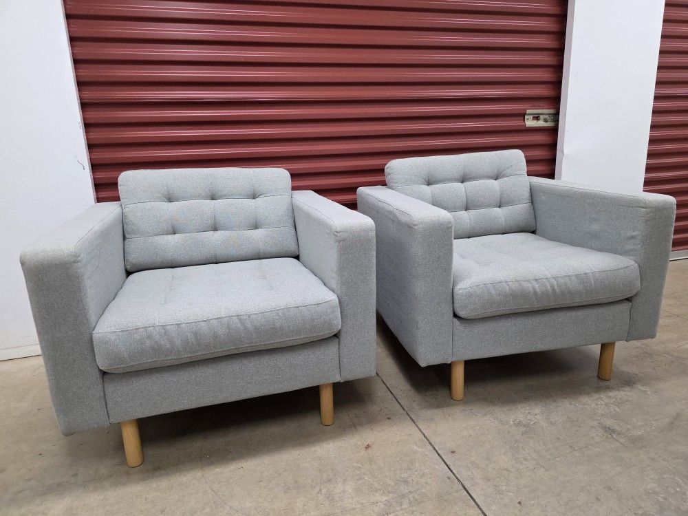 Set of IKEA MORABO Light Gray Armchairs
