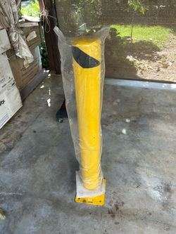 Yellow Safety Bollard Post with Base