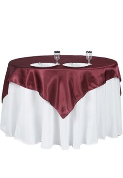 Burgundy Satin Overlays