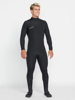Volcom Men's Modulator 3/2mm Back Zip Full Wetsuit - Black - Large tall L