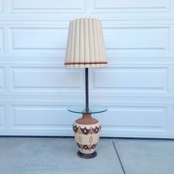 1970s Southwestern Floor Lamp with Side Table Boho