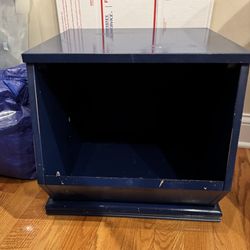 Land Of Nod Navy Blue Storage Bin Toy Crate Wood Crate Barrel