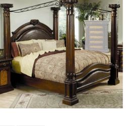King Bed Frame, Dresser, and Nightstands