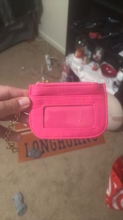 Pink coin bag key chain