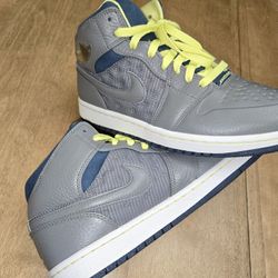 Nike Air Jordan 1 Retro 97 TXT Gray Pewter Electric Yellow Size 8M/9.5W