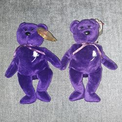 2 Vintage Princess Diana Ty Beanie Babies In Excellent New Condition For 1 Price