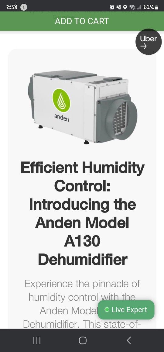 ANDEN DEHUMIDIFIER USED JUST $500 FIRM
