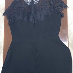 Black Lace Dress W/Collar 