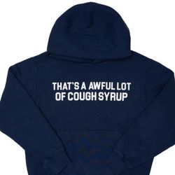 Navy Blue Awful Lot Of Cough Syrup Hoodie Large