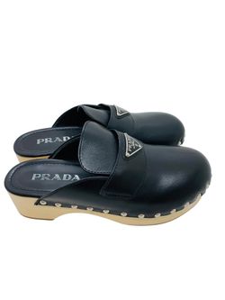 Prada Black Women's Studded Clog Shoes US 3