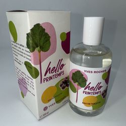 NEW Vintage Hello Printemps Yves Rocher Eau De Toilette EDT 100ml 3.3 Oz Perfume  Perfect condition bottle and box. Juicy rhubarb and the zesty note o