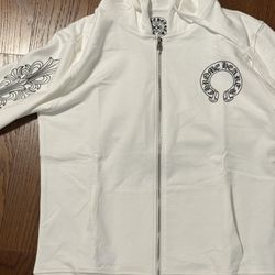 White Chromehearts zip-up holdie