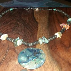 Unique, Quality Handmade abalone Necklace