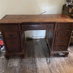 Big Wooden Desk 9 Drawer