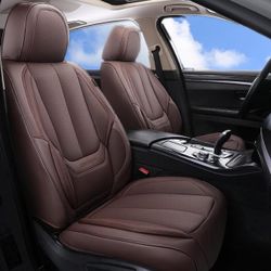 Coverado Car Seat Covers 5 Pieces, Waterproof Nappa Leather Auto Seat Protectors Full Set, Universal Car Interiors Fit For Most Sedans SUV Pick-Up Tru