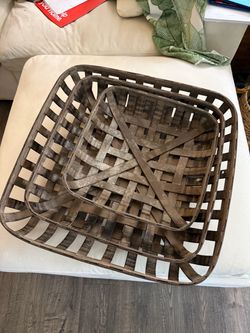 Vintage Tobacco Baskets Set of Three