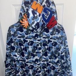 BAPE HOODIE zip up camo