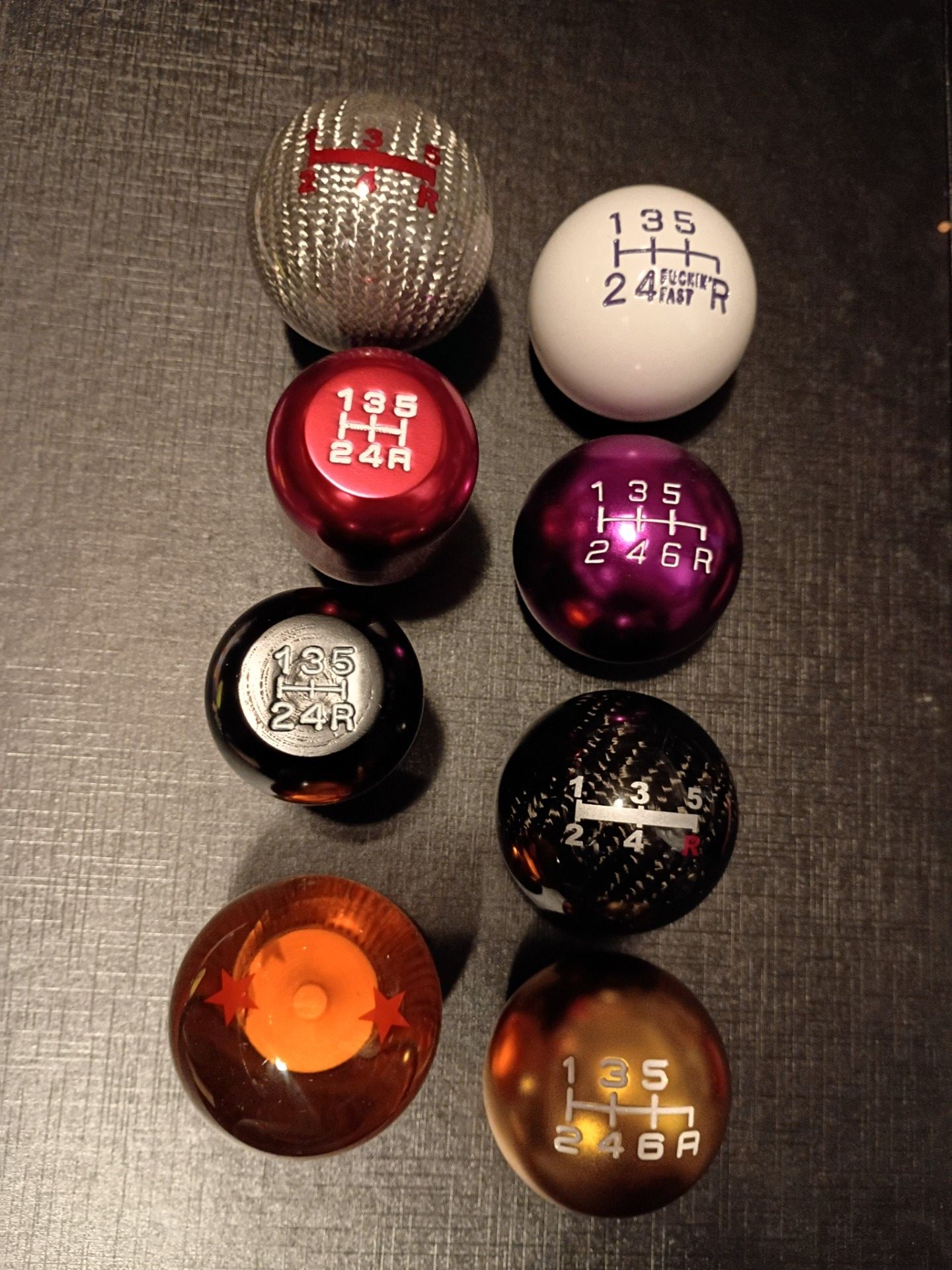 Shift Knob with threads adapter Sports car Dragon ball Goku gold red white different colors