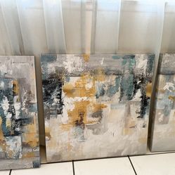 Wall Art Canvas Set of 3 – Neutral Colors
