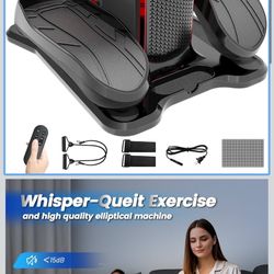 Under Desk Elliptical Machine, Elliptical Leg Exerciser with Bluetooth Speaker, 12 Adjustable Speeds, Auto & Manual Modes, Remote Control & LCD Touchs