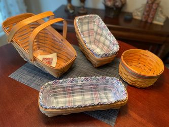Collectible Handcrafted Longaberger Basket’s, Liners and Protectors