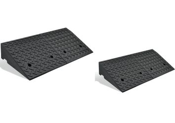 2PCS  Rise Rubber Curb Ramp Heavy Duty Loading Driveway Ramp Threshold Ramps