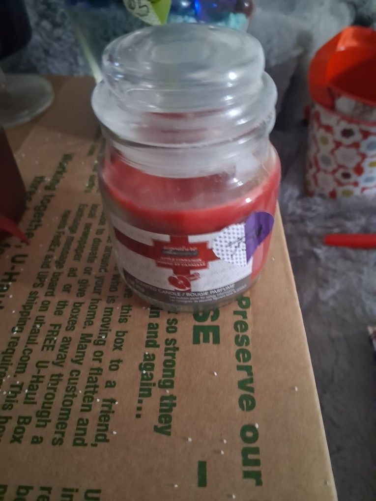 Used, Red Candle Holder With Candle