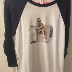 San Antonio Spurs Manu Ginobili Retirement Shirt Baseball Tee 3/4 Length Sleeve Excellent condition 