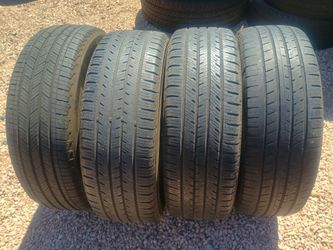 225/60/18 75-85% TREAD 4 TIRES DOT 13/25