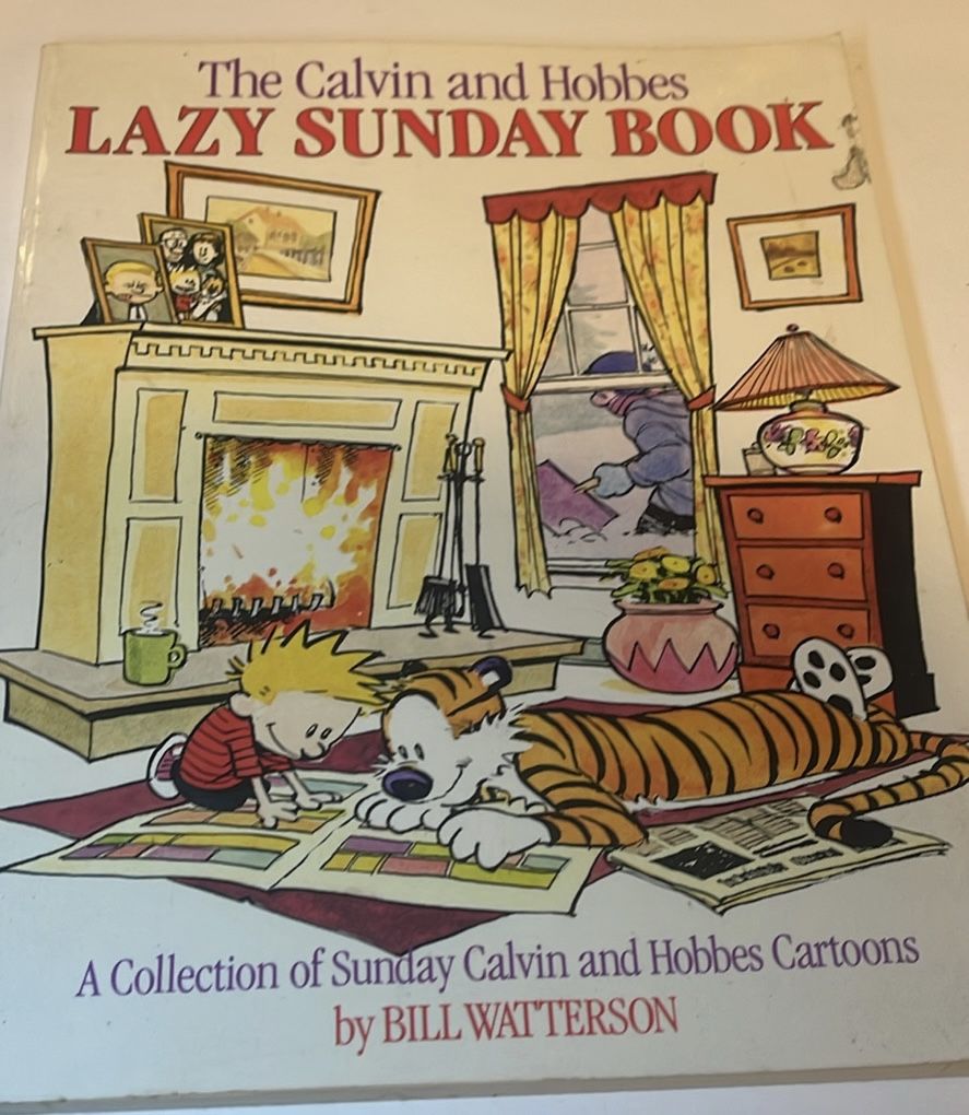 Calvin and Hobbes book lot . Lazy Sunday book. The days are just packed, treasure comic books 4books