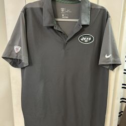 Gray Nike Polo Shirt - NY Jets