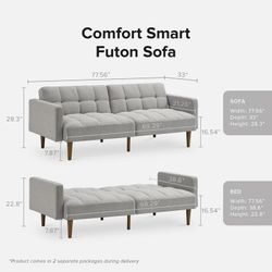 Light Gray Couch 🛋️ Folds Down Into A Bed Brand New 