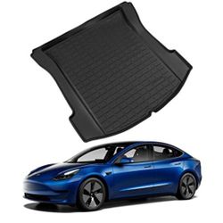 Bomely Cargo Mat Compatible with 2017-2023 Tesla Model 3 Trunk Mat TPE Cargo Liner All Weather for Tesla Model 3 Accessories (Car Trunk Mat)