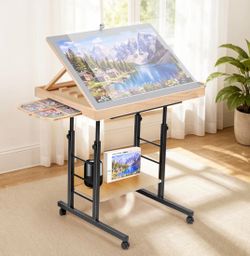 1500 Piece Wooden Jigsaw Puzzle Table with Legs for Adults (Gray)