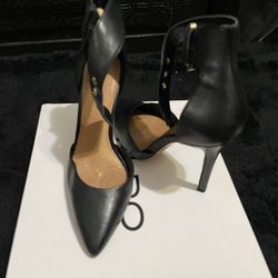 Black Heels With Gold Buckle
