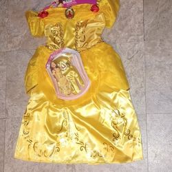 Disney Beauty And The Beast Belle Majestic Dress With Bracelet And Gloves 