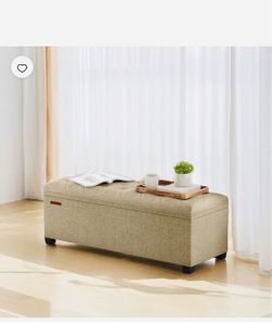 Storage Ottoman 43" End of Bed Bench with Removable Cover 660lb Capacity  Living Room furniture