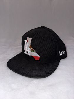 Black Corduroy LA/CA  SnapBack Hat