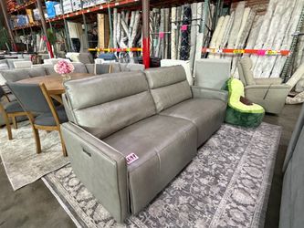 Henredon Keira Leather Power Reclining Sofa with Power Headrests