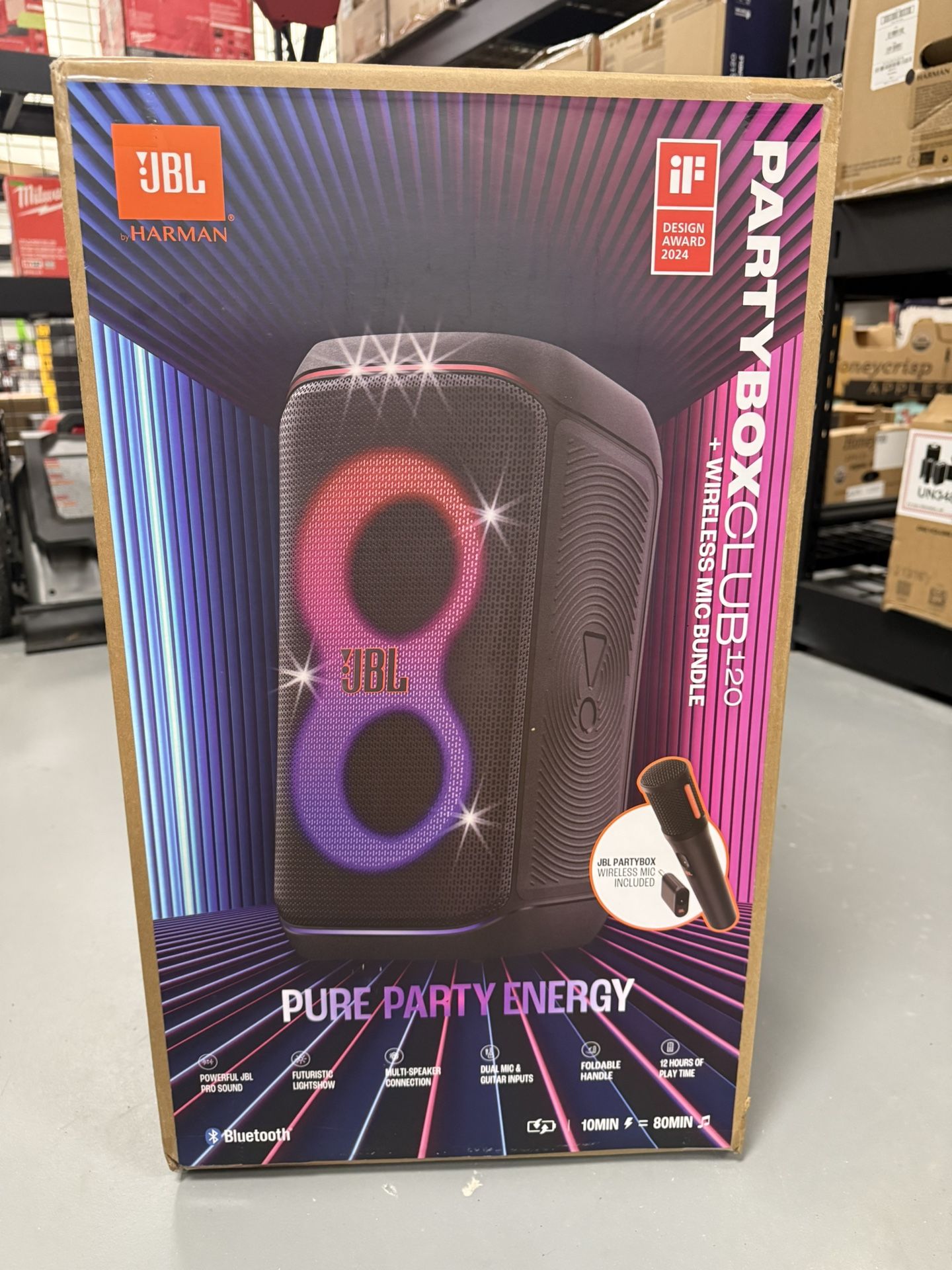 JBL Partyboxclub120 + Wireless Mic (New)