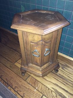 Hexagon Shaped Side Table Solid Oak