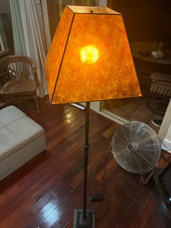 Vintage Floor Lamp with Mica Shade
