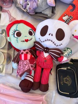 Jack and sally plush duo