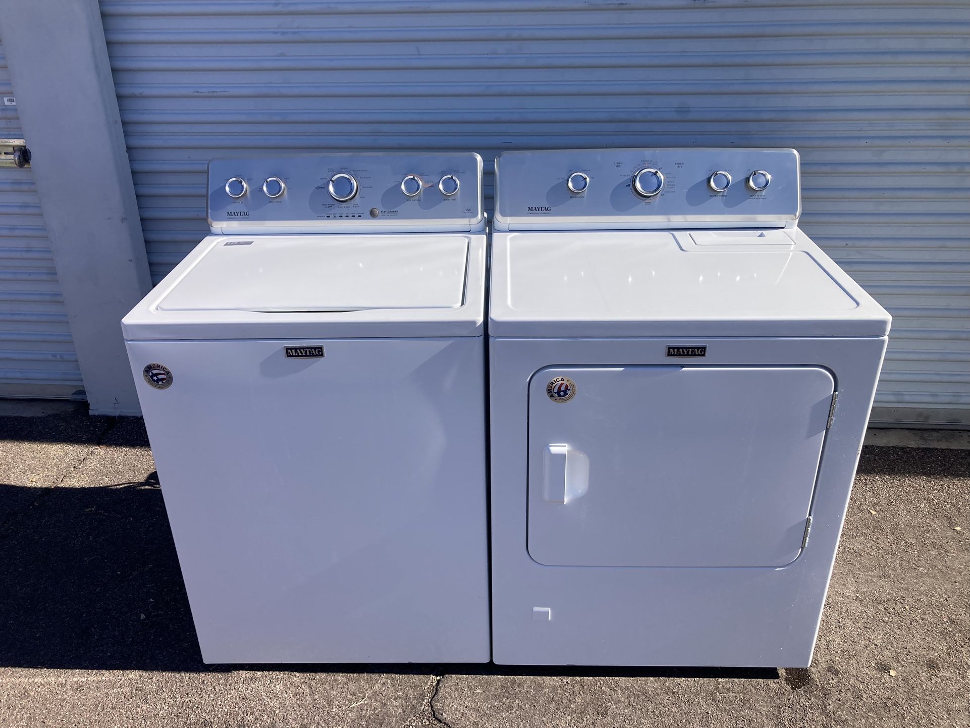 Maytag gas washer and dryer set in good condition, clean and nice, one month warranty, delivery available, free installation
